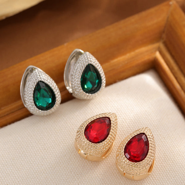 Niche Fashion Design Zircon Water Drop Durian Earrings