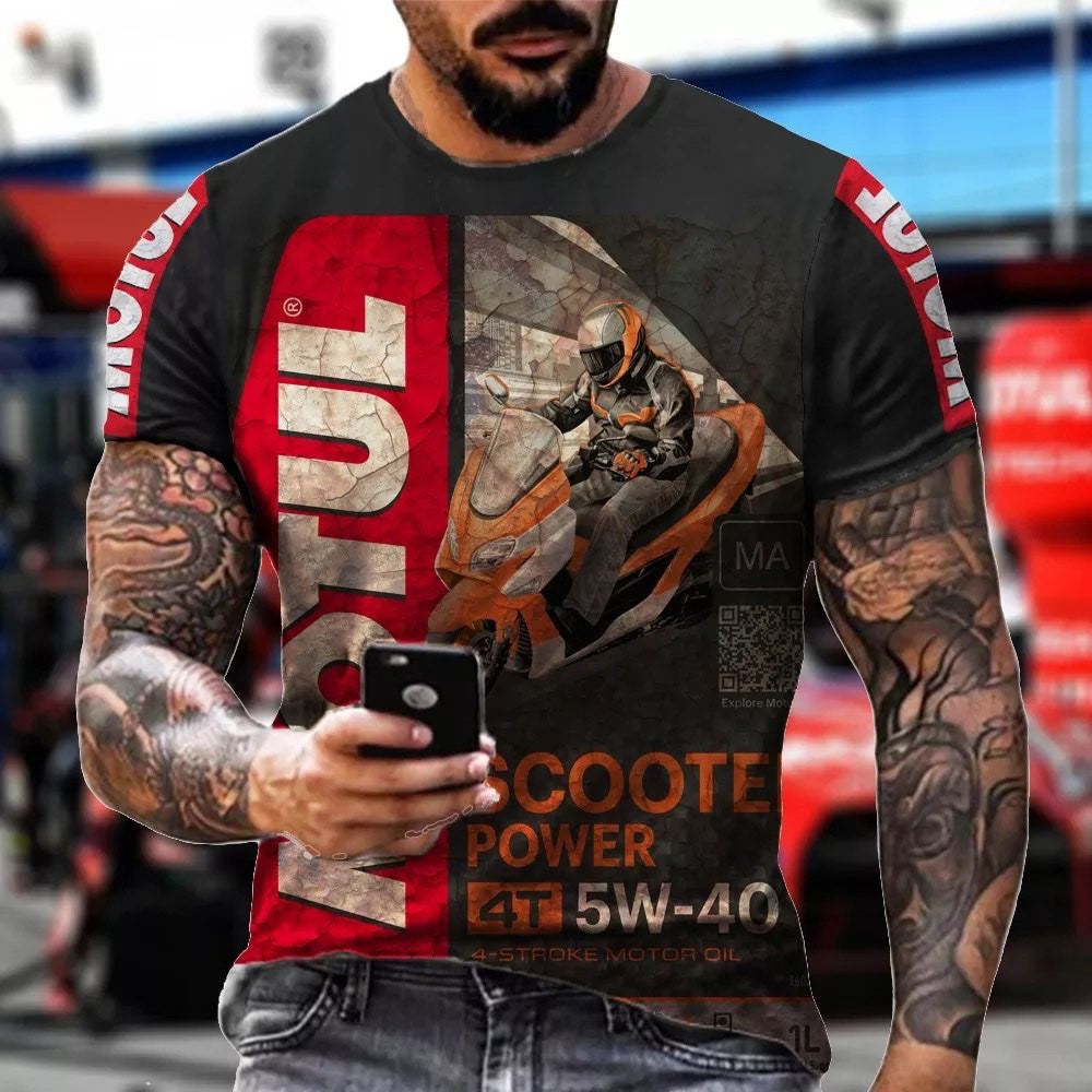 Men's Round Neck Pullover Short Sleeve Tee Digital Print Is Popular On The Street