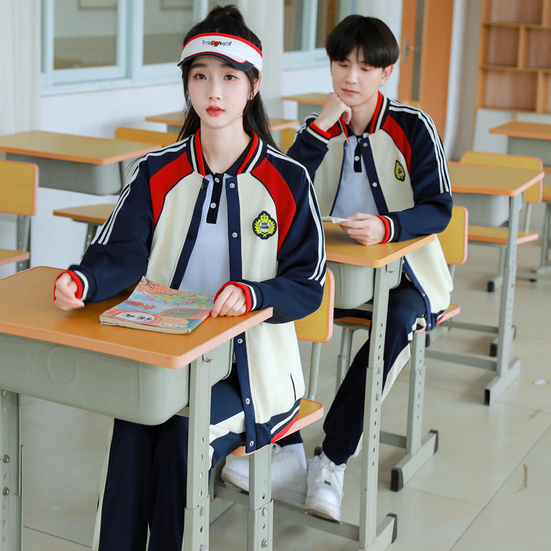 Three-piece School Uniform For Middle School Students Sports Suit