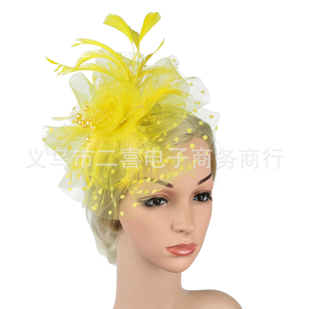 Headwear Bridal Hair Accessories Mesh Billycock Headband