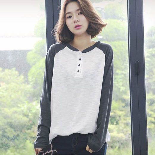 Women's Mid-length Loose Ins Top White Korean Style Long Sleeve T-shirt