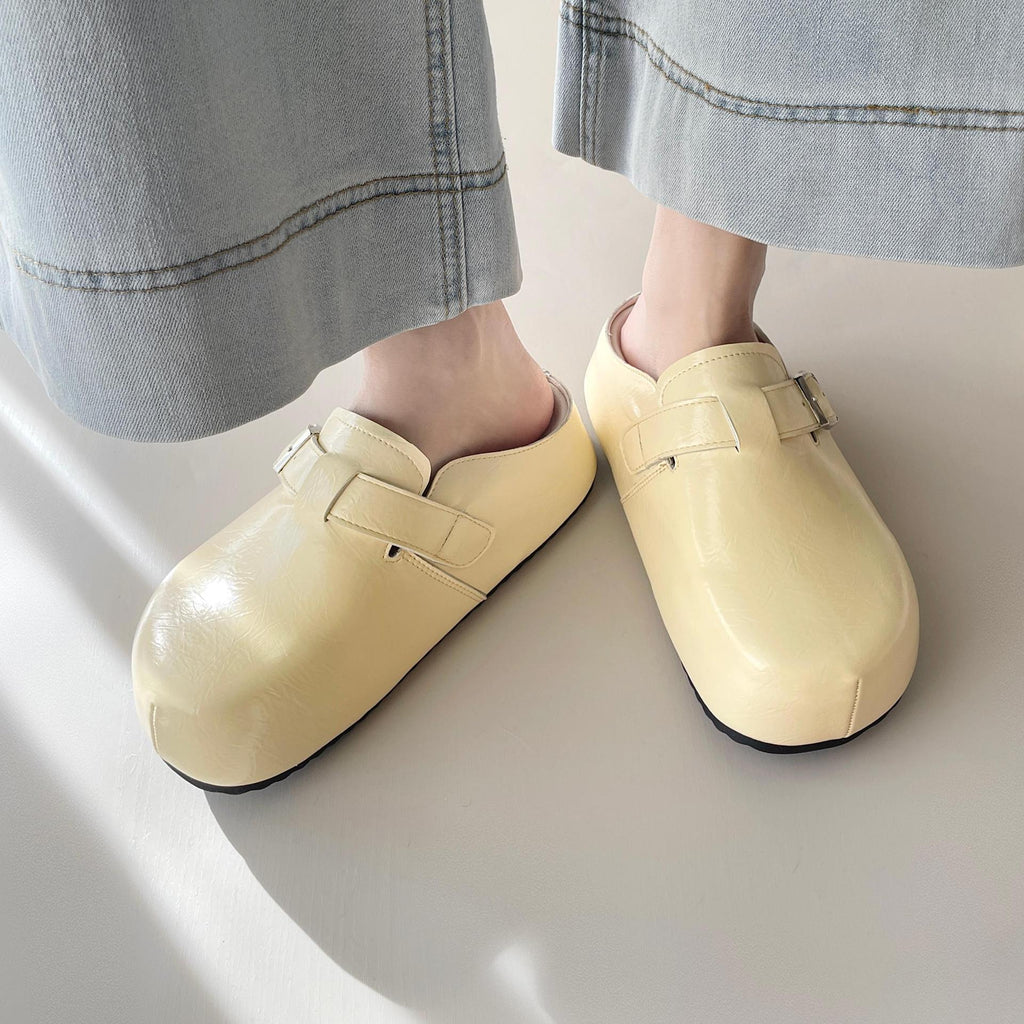 Flat Buckle Casual Sneakers Student All-matching Outer Wear Slippers