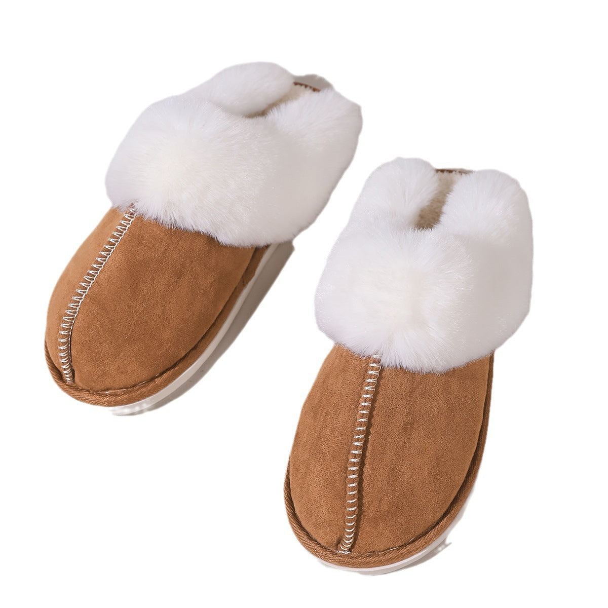 Cotton Slippers Autumn And Winter Fleece-lined Home Fur Toe Cap