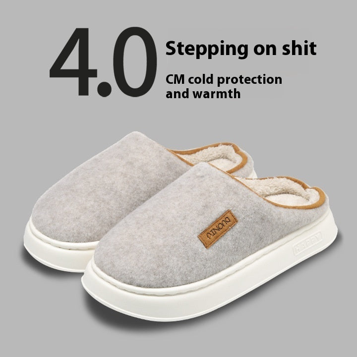 Cotton Slippers Women's Winter Solid Color