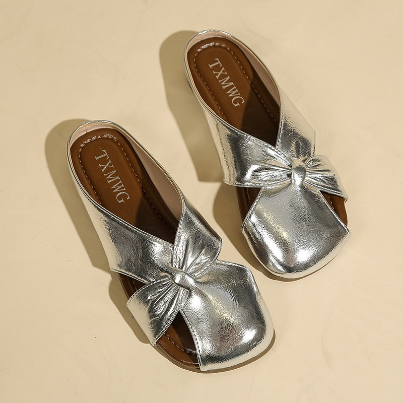 Women's Hollow-out Boken Half Slippers