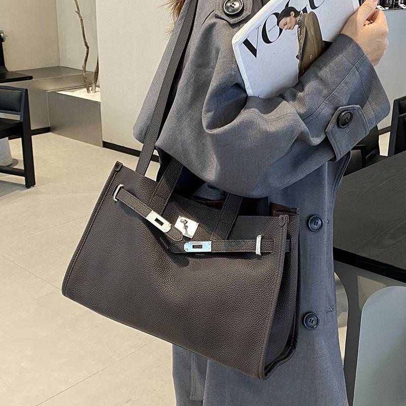 Genuine Leather Women's  Large Capacity Portable Crossbody Shoulder Bag