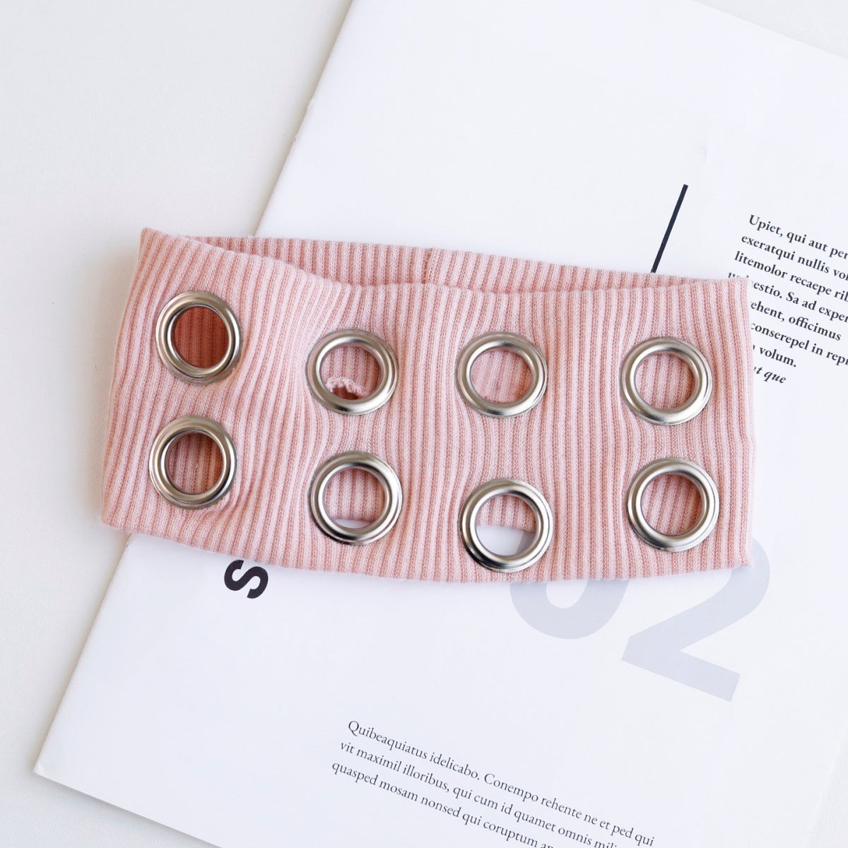 Hot Girl Metal Round Hole Hollow Out Elastic Ribbon Vintage Headwear