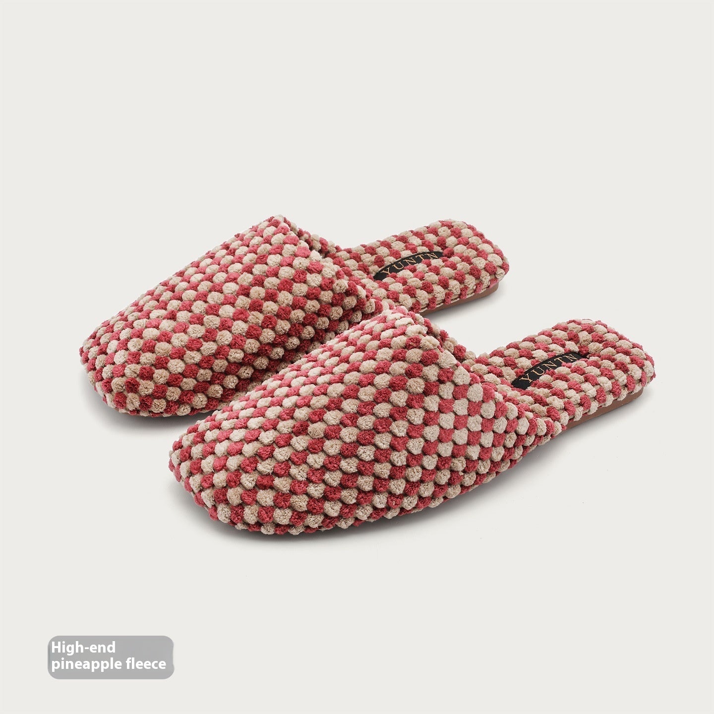 Pineapple Velvet Skin-friendly Warm Suede Couple Cotton Slippers