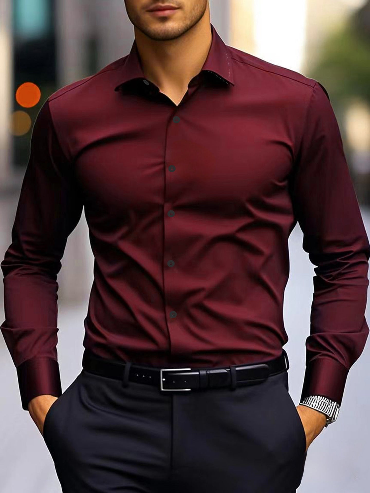 Spring And Autumn Long-sleeved White Shirt Formal Wear Slim Fit Business Workwear
