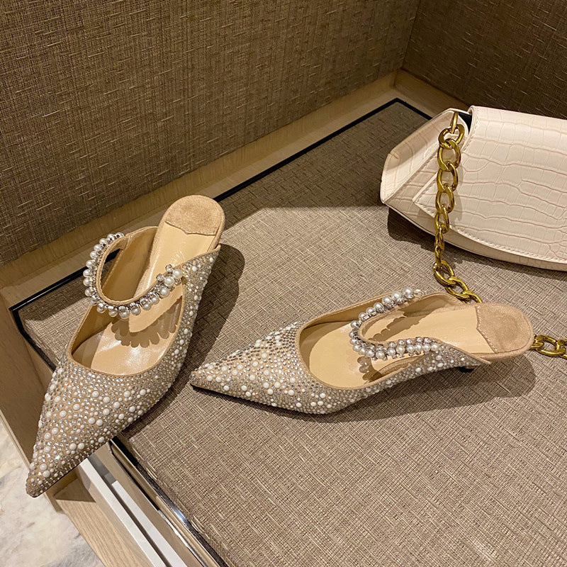 Spring New Stiletto Heel Slippers Women