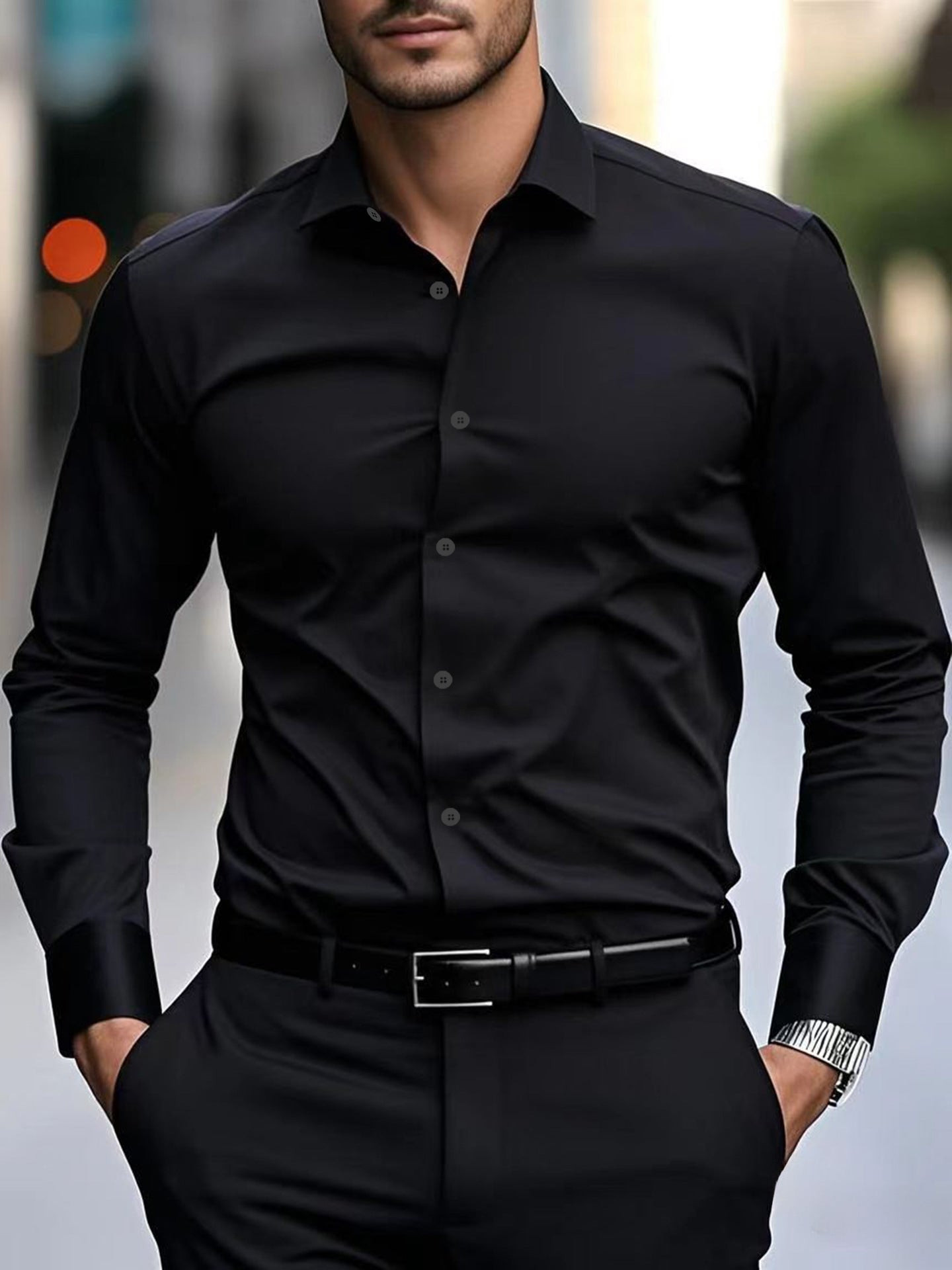 Spring And Autumn Long-sleeved White Shirt Formal Wear Slim Fit Business Workwear