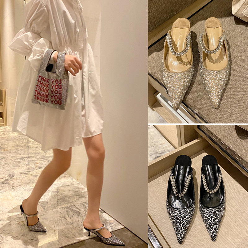 Spring New Stiletto Heel Slippers Women