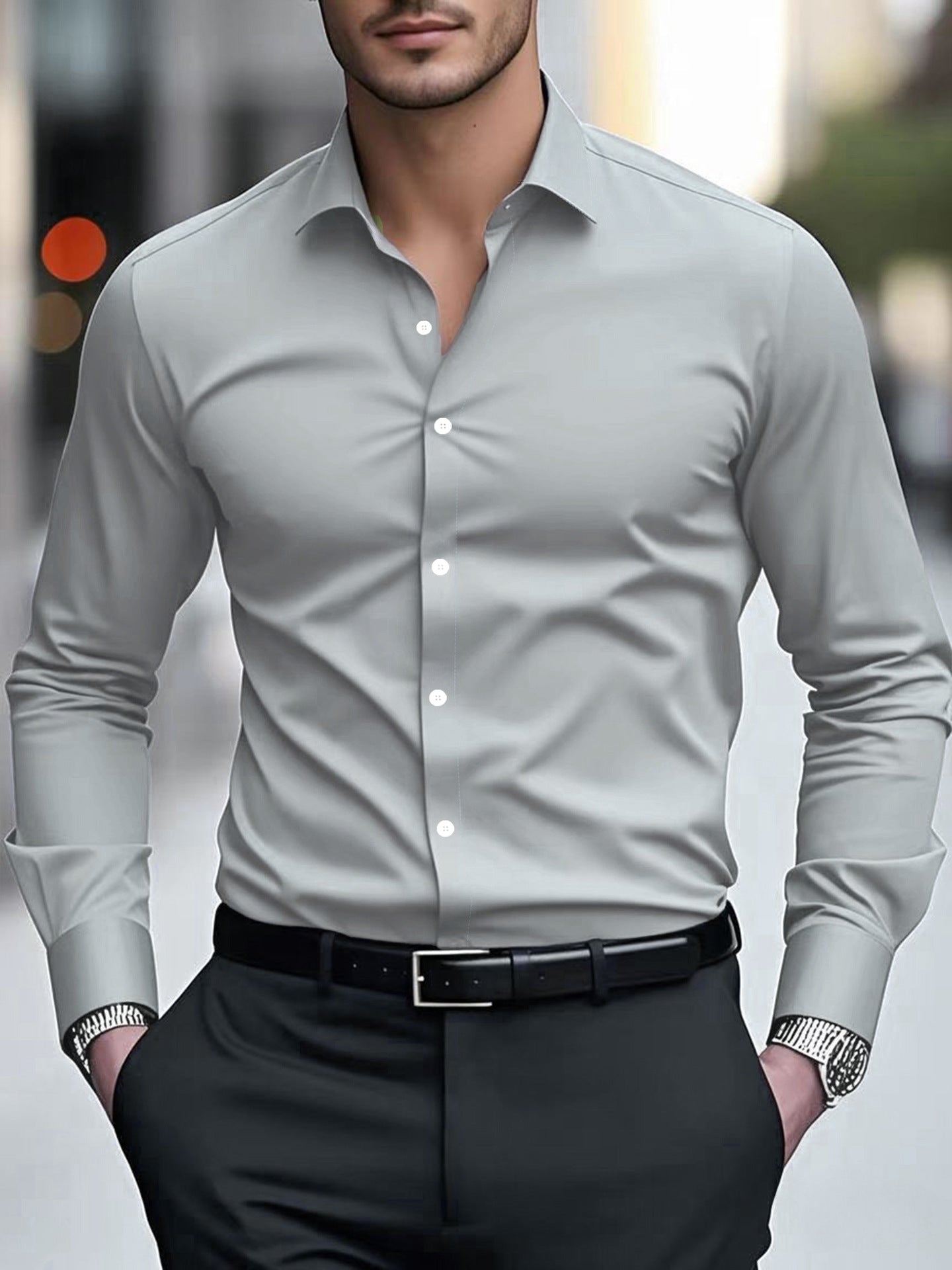 Spring And Autumn Long-sleeved White Shirt Formal Wear Slim Fit Business Workwear