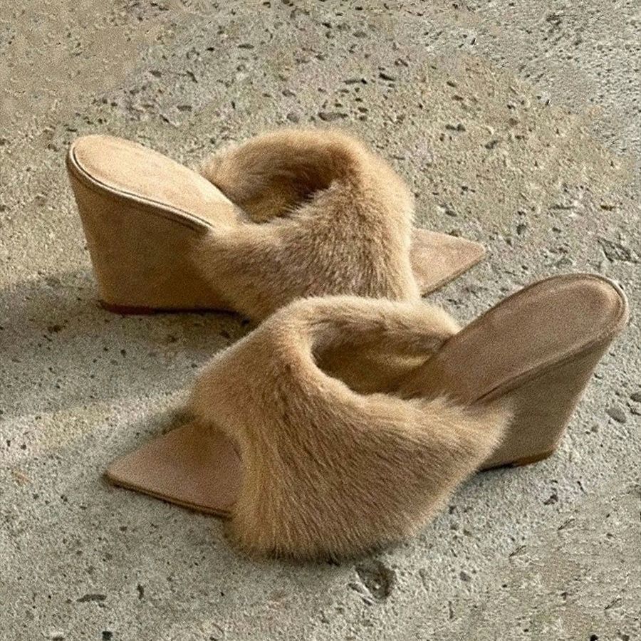 French Casual Fashion Wedge Slippers