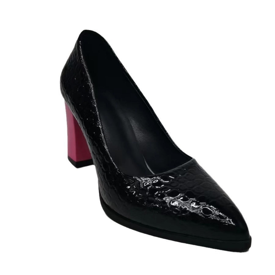 Personality Slip-on Snakeskin Heels Women