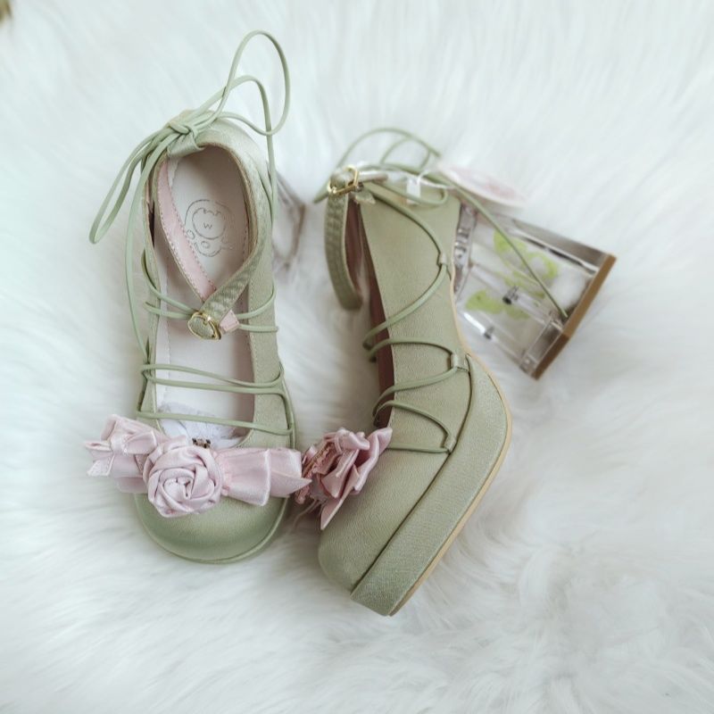 Glass Worry Elegant High Heel Pumps Round Toe Bowknot