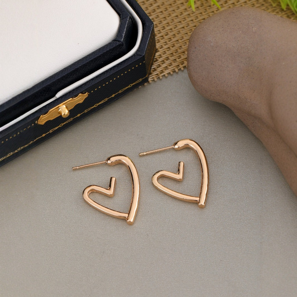Simple And Cold Style Love Earrings For Women