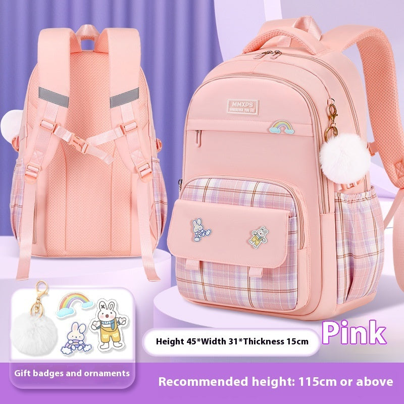Primary School Student Schoolbag Girls' Plaid Backpack