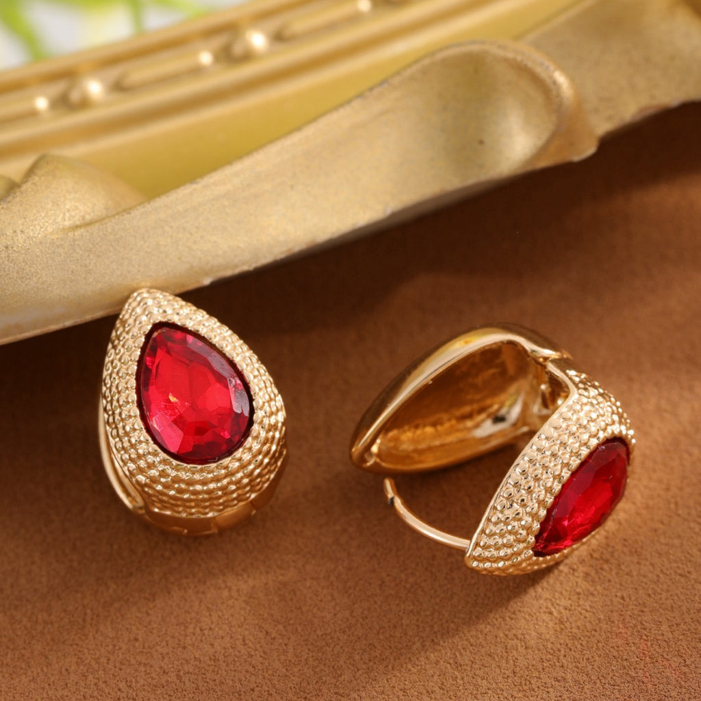 Niche Fashion Design Zircon Water Drop Durian Earrings