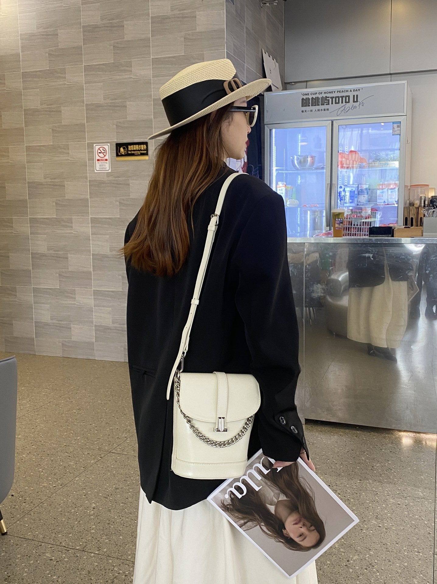 Leather Chain Women's First Layer Leather One-shoulder Crossbody Bag