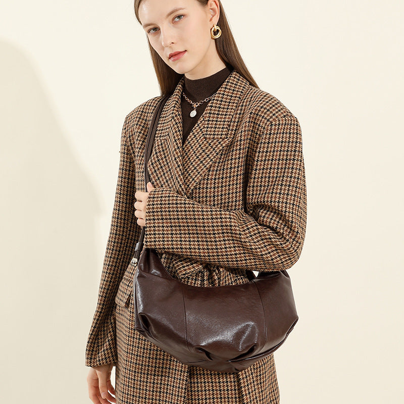 Crossbody Croissant Leather Shoulder Underarm Bag