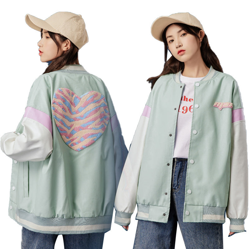 High School Students Korean Style Loose Thin Jacket Baseball Uniform