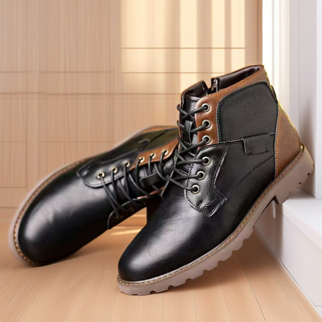 Male Martin Boots Leisure Plus Size Zip Ankle Boots