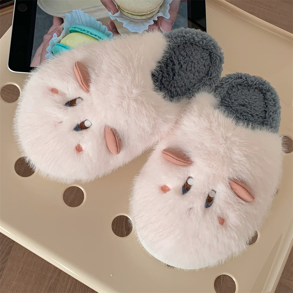 Cute Cartoon Cotton Slippers Female Student Winter