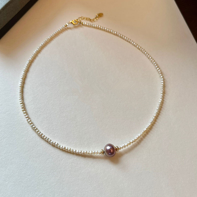 Small Particle Shaped Freshwater Pearl Necklace Women's Fashion