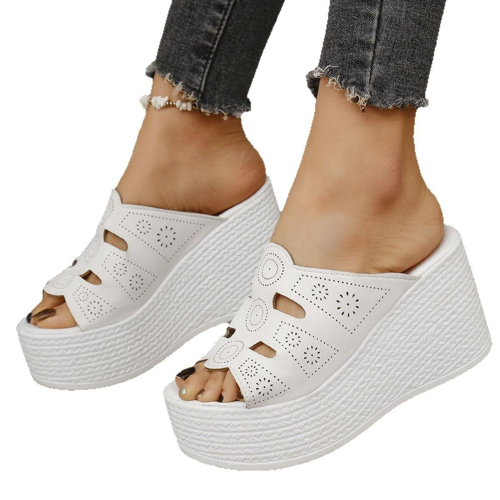 Plus Size Casual Slip-on Stitching Wedge Slippers