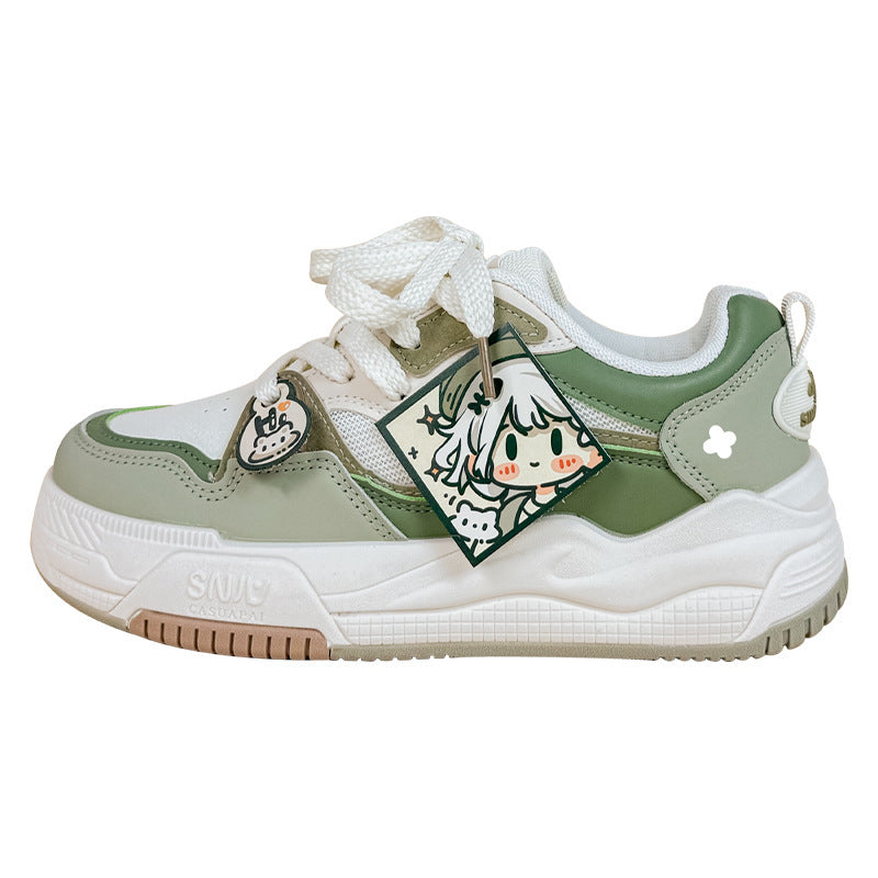 Green Versatile Good-looking Junior High School Girls' Shoes