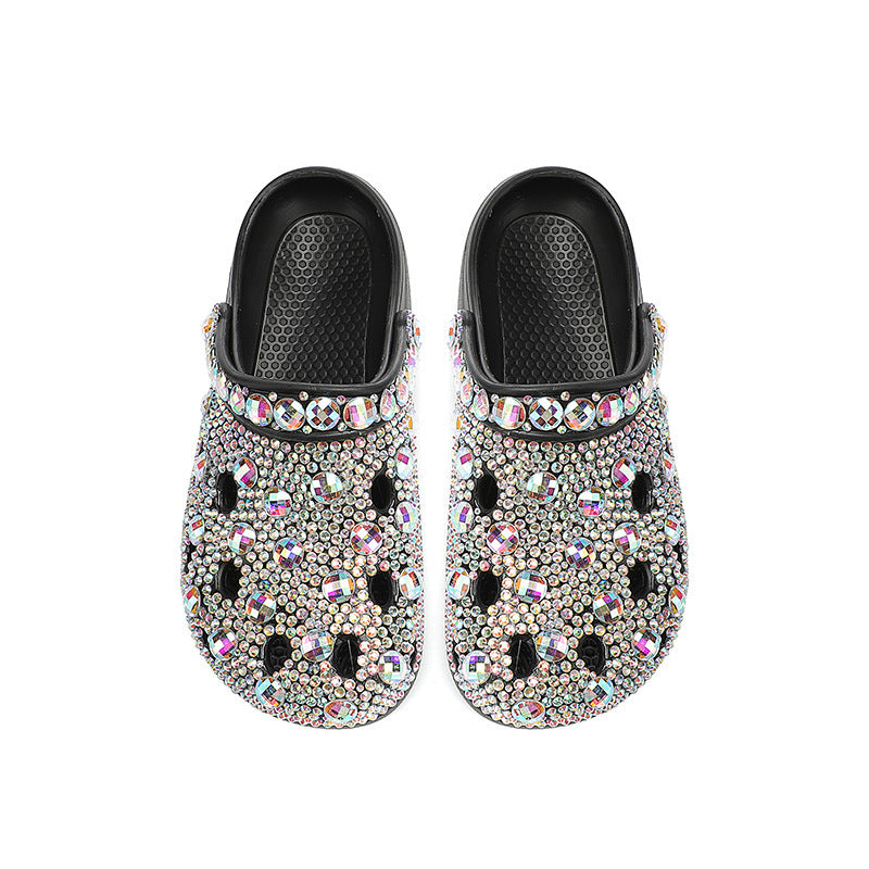 Platform Rhinestone Hole Shoes Casual Sandals
