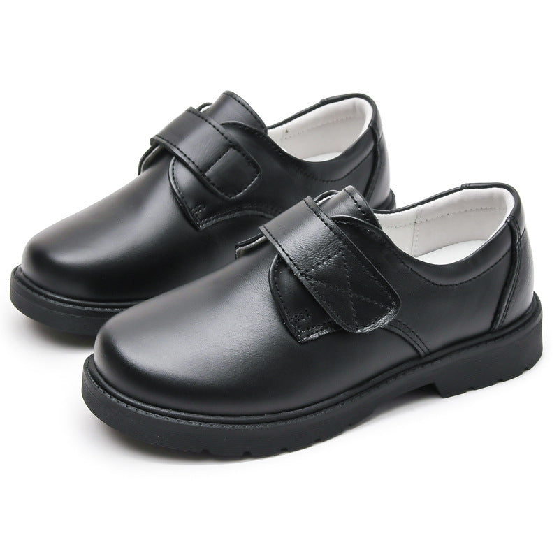 Boys' New British College Soft Sole Black Leather Shoes