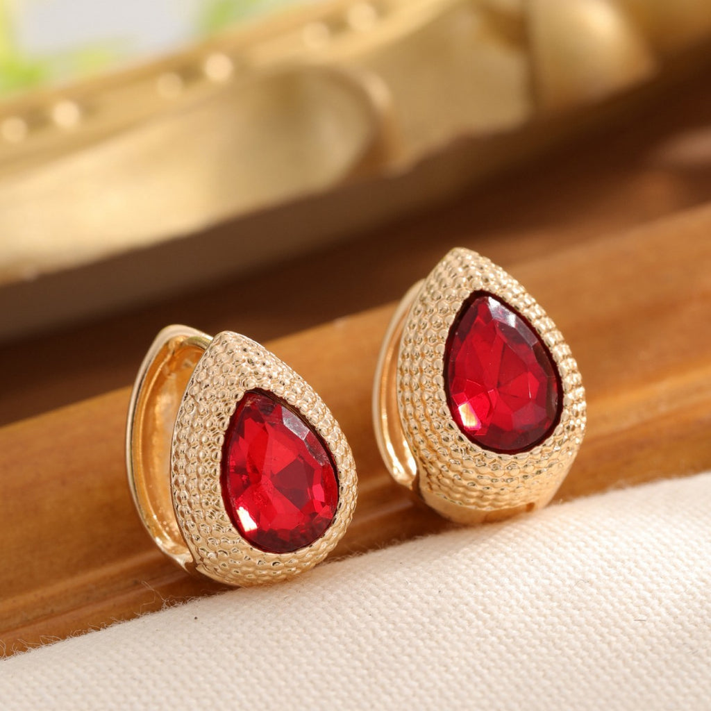 Niche Fashion Design Zircon Water Drop Durian Earrings