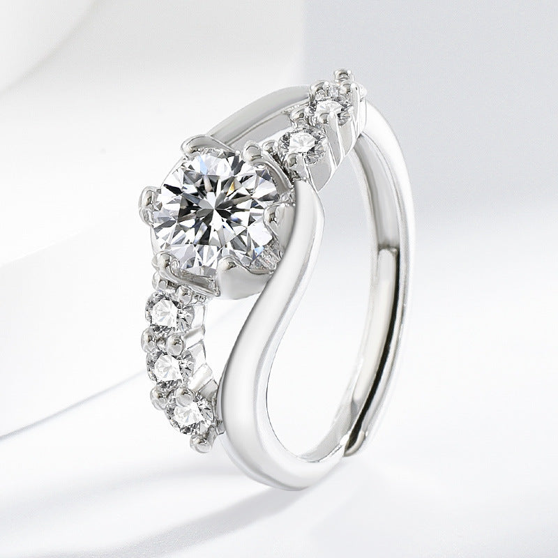 Design High-grade Diamond Ins Style Couple Finger Ring