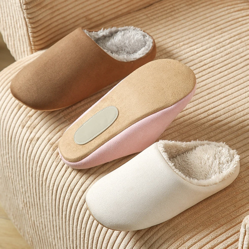 Home Wooden Floor Soft Bottom Deerskin Velvet Bottom Warm Couple Slippers