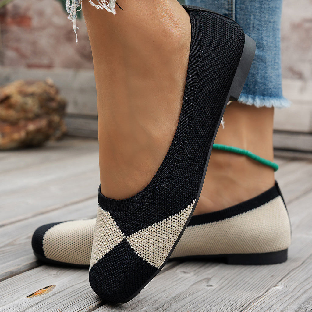 Flyknit Low-cut Flat Soft Bottom Multicolor Shoes Women