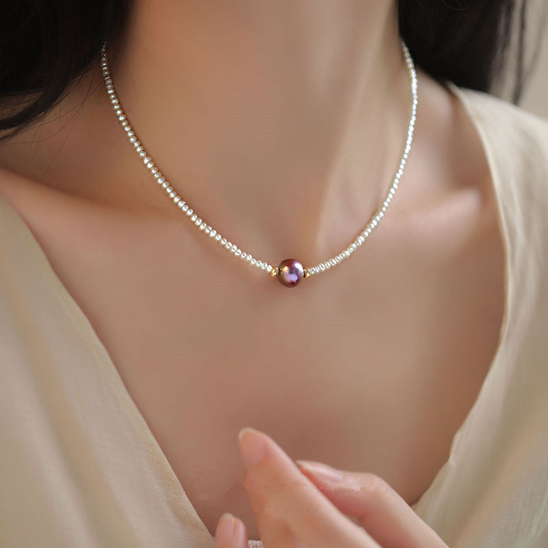 Small Particle Shaped Freshwater Pearl Necklace Women's Fashion