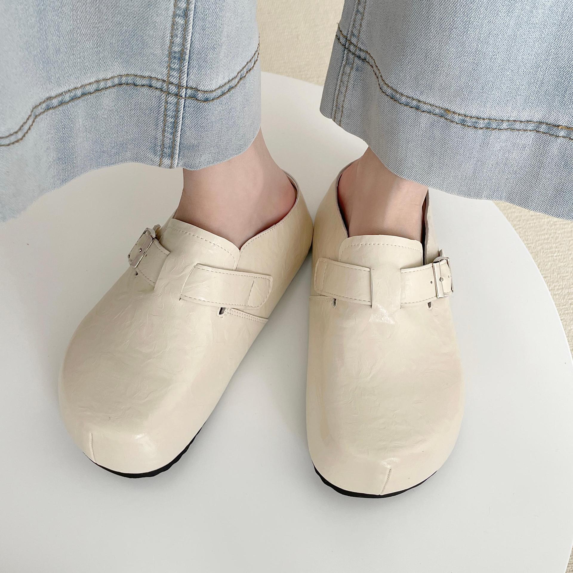 Flat Buckle Casual Sneakers Student All-matching Outer Wear Slippers
