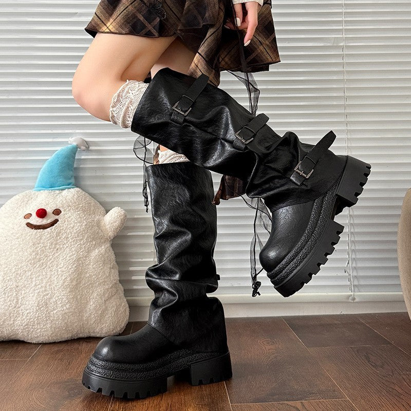 Women's Thick Bottom Increased By Knight Boots