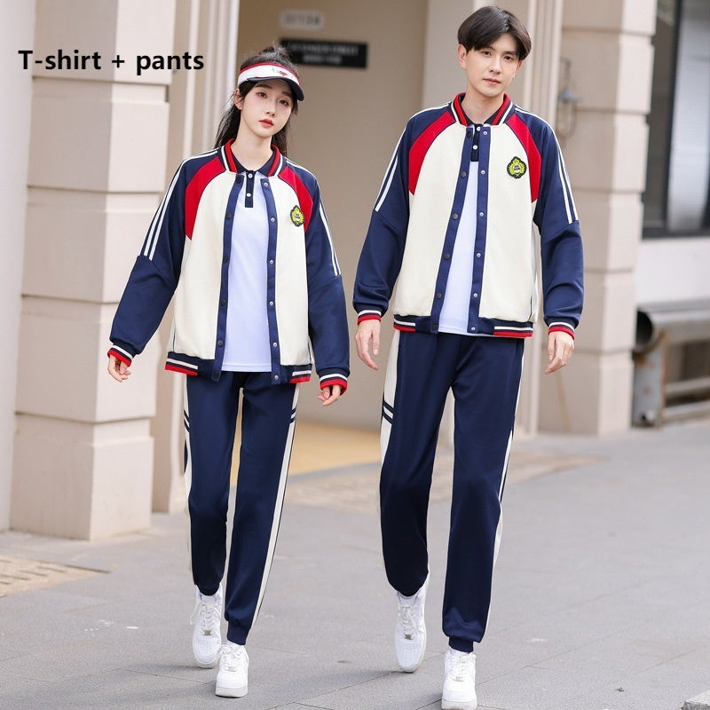 Three-piece School Uniform For Middle School Students Sports Suit