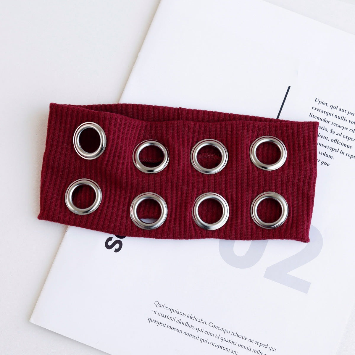 Hot Girl Metal Round Hole Hollow Out Elastic Ribbon Vintage Headwear