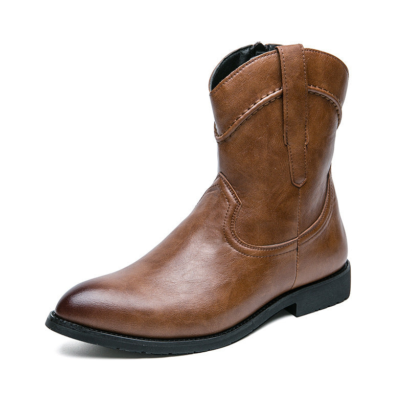 Retro High-top Leather Shoes Ankle Boots Casual