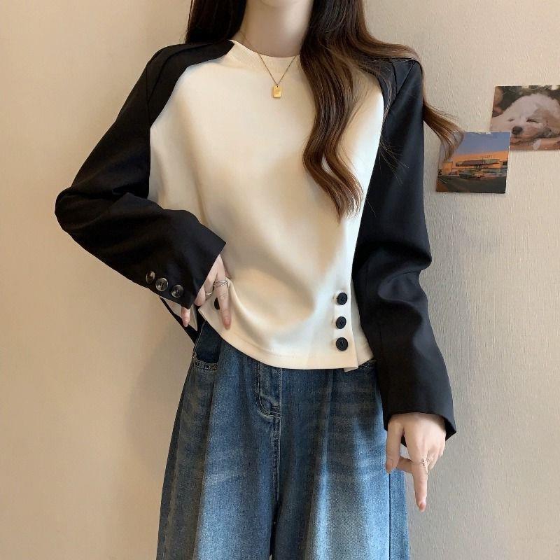 Slimming And Belly-covering Design Niche Fashion Long Sleeve T-shirt