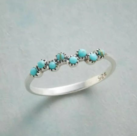 Silver Green Stone Bubble Eight Leaf Green Agate Ring For Men And Women