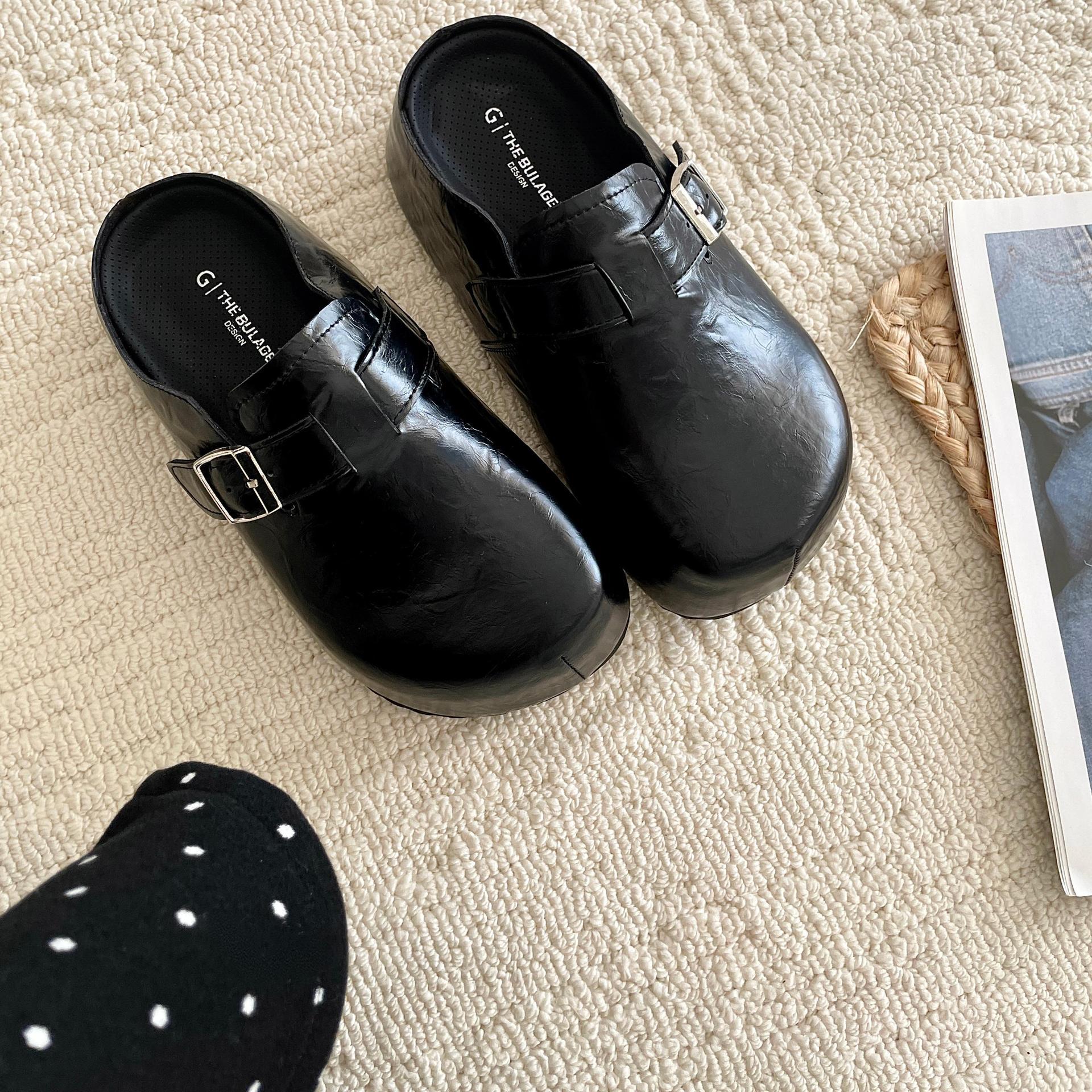 Flat Buckle Casual Sneakers Student All-matching Outer Wear Slippers