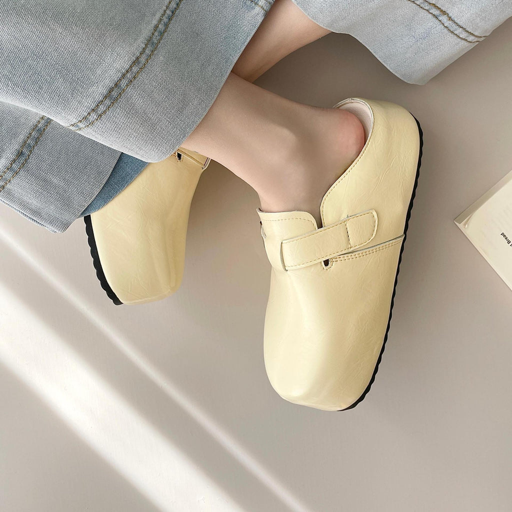 Flat Buckle Casual Sneakers Student All-matching Outer Wear Slippers