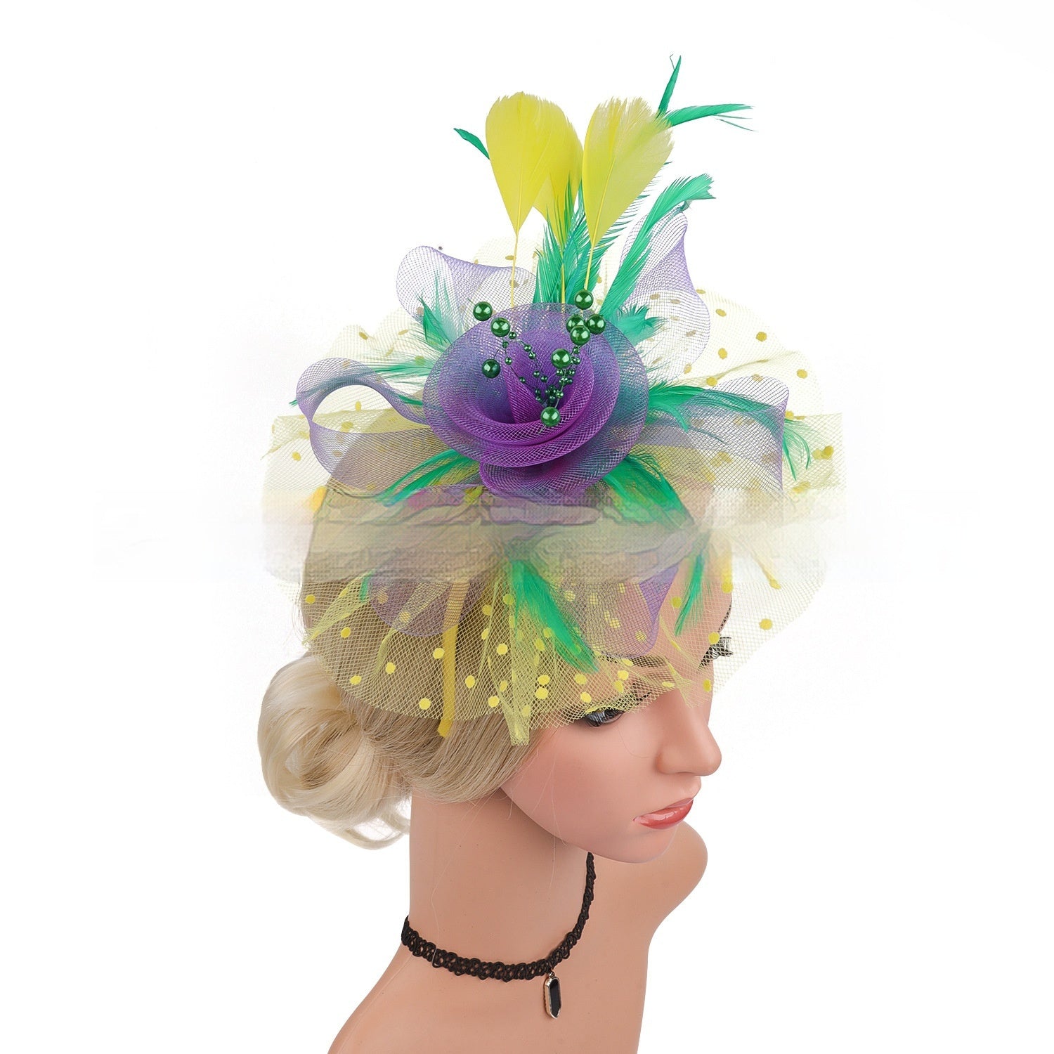 Headwear Bridal Hair Accessories Mesh Billycock Headband