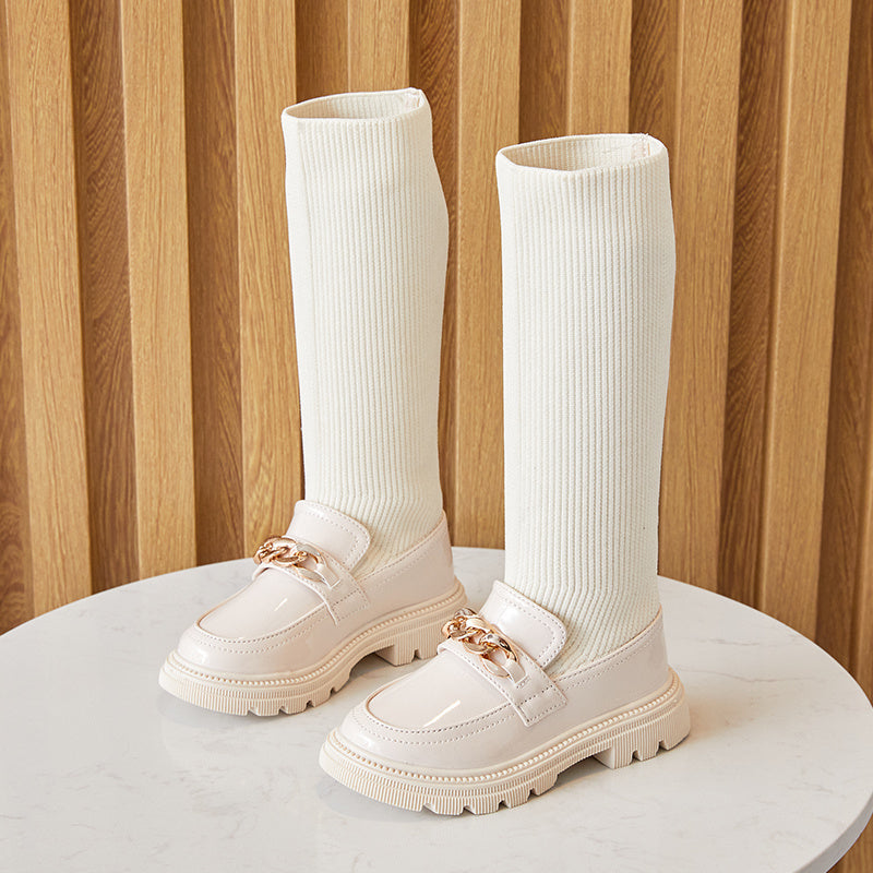 Children's Princess Black Leather Shoes