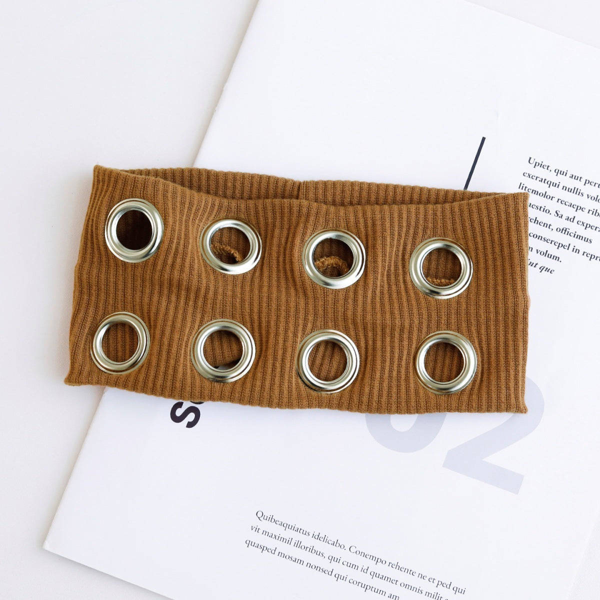 Hot Girl Metal Round Hole Hollow Out Elastic Ribbon Vintage Headwear